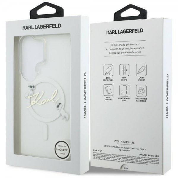 Karl Lagerfeld Samsung Galaxy S26 Ultra Kuoret Script MagSafe Läpinäkyvä