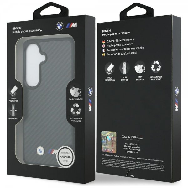 BMW Samsung Galaxy S26 Kuori Kevlar MagSafe M Logo Musta