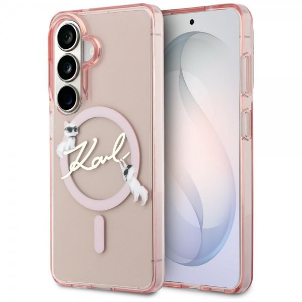 Karl Lagerfeld Samsung Galaxy S26 -suojakuori Script MagSafe, pinkki