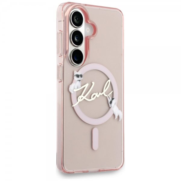 Karl Lagerfeld Samsung Galaxy S26 -suojakuori Script MagSafe, pinkki