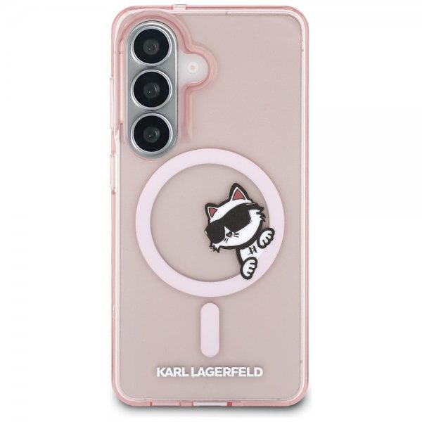 Karl Lagerfeld Samsung Galaxy S26 -kuori Choupette Peekaboo MagSafe Pinkki