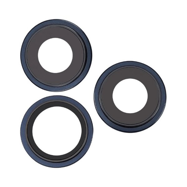 Kameran linssinsuojus metallikehyksellä iPhone 15 Pro Max - Sininen