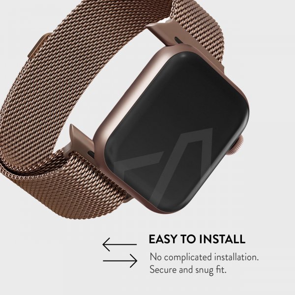 Burga Apple Watch 44/45/46mm/Ultra 49mm ranneke Metal Mesh ruusukulta