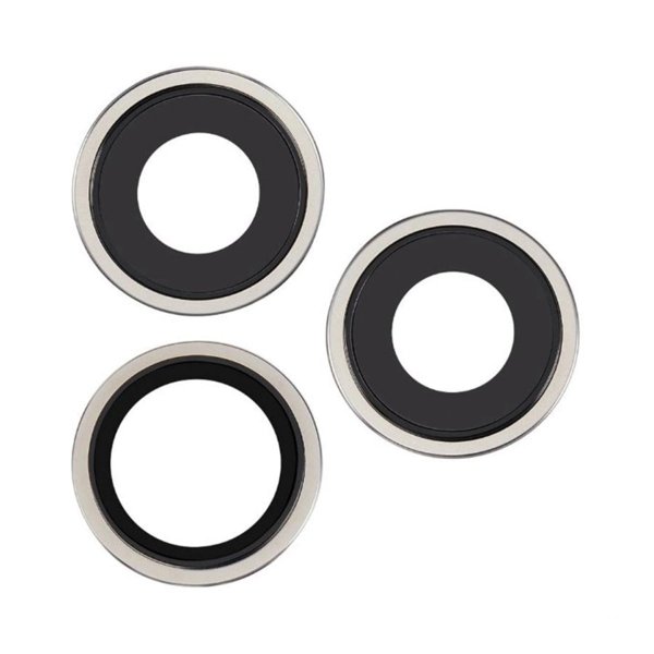 Kameran linssinsuojus metallikehyksellä iPhone 15 Pro Max - Valkoinen