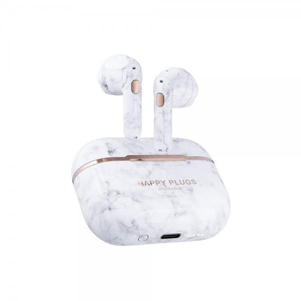 Happy Plugs Hope TWS White Marble