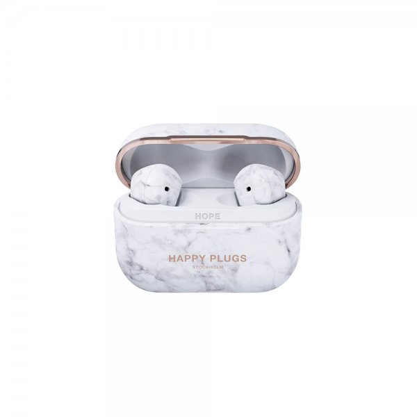 Happy Plugs Hope TWS White Marble