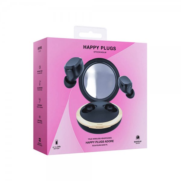Happy Plugs Adore In-Ear -kuulokkeet, musta