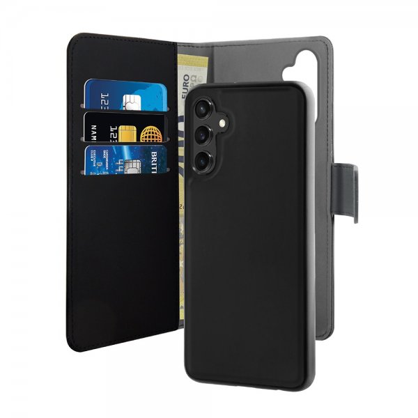 Puro Samsung Galaxy A25 Lompakkokotelo Irrotettava 2-in-1 Musta