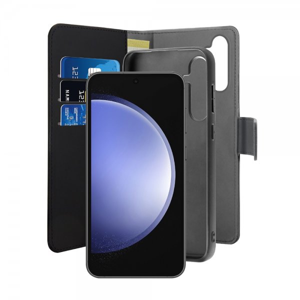 Puro Samsung Galaxy S23 FE Kotelo Wallet Detachable 2 in 1 Musta