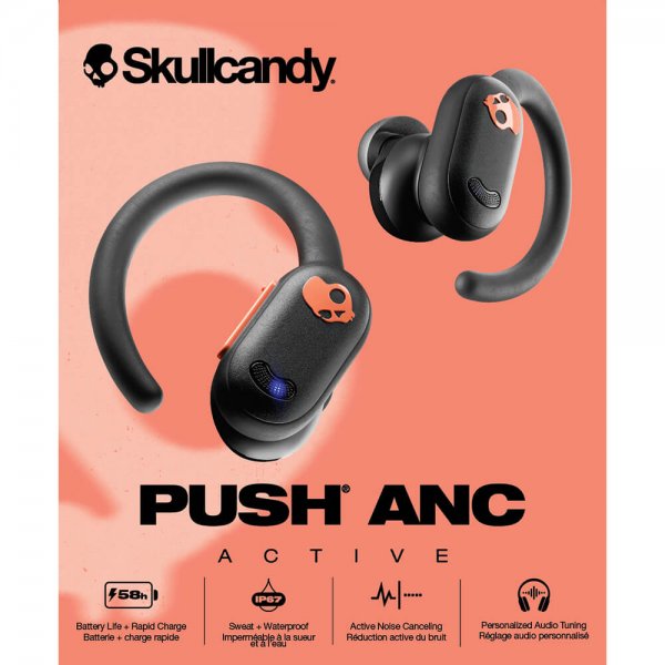 Skullcandy Langattomat kuulokkeet Push Play Active ANC Musta Oranssi