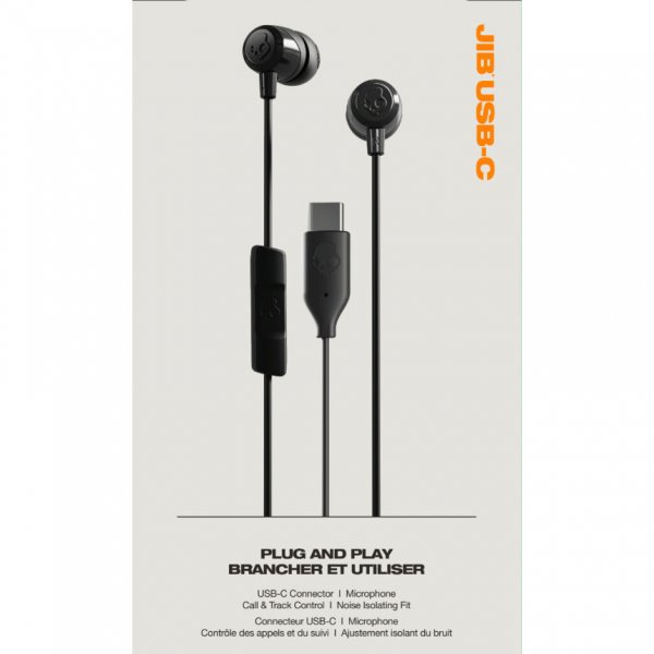 Skullcandy Johdolliset JIB USB-C True Black -kuulokkeet