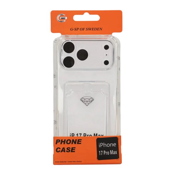 iPhone 17 Pro Max Kuori Korttipidike Läpinäkyvä