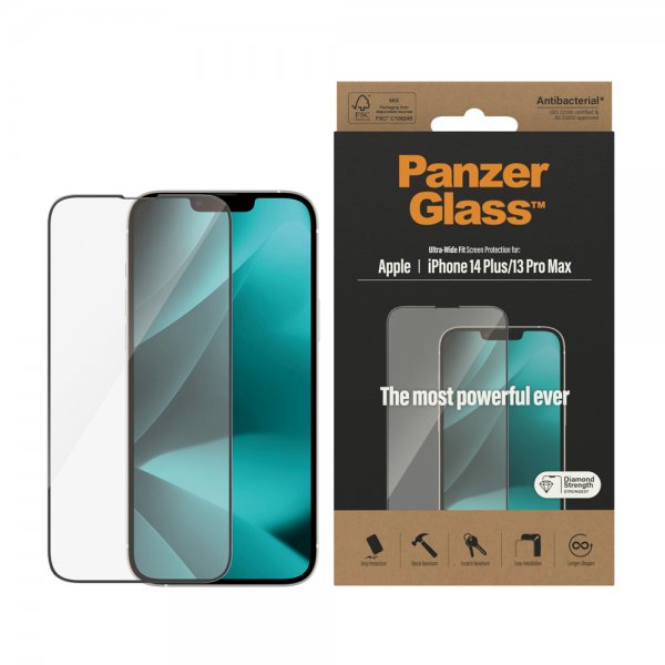 PanzerGlass iPhone 13 Pro Max/iPhone 14 Plus näytönsuoja Ultra-Wide Fit