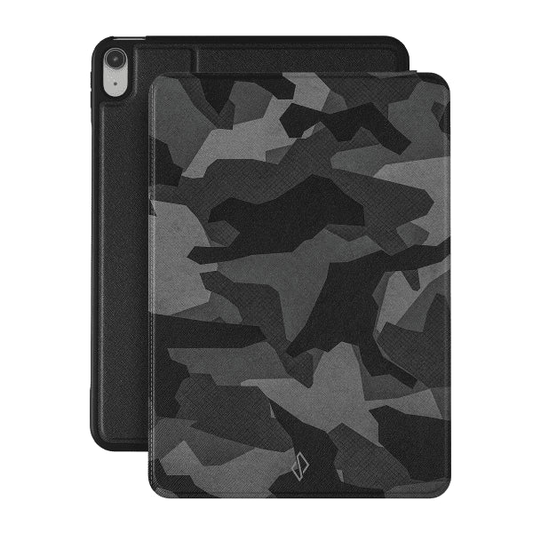 Burga iPad 10.9 (10. sukupolvi)/iPad 11 (A16) Folio-kotelo Night Black Camouflage