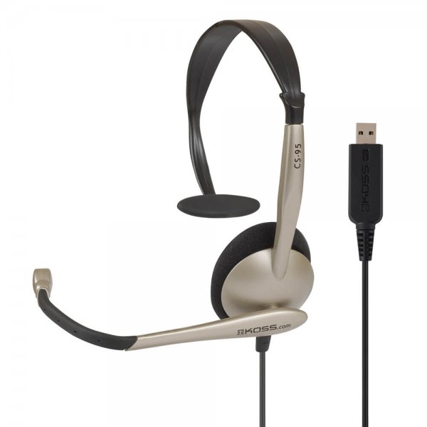 Koss Headset CS95 Mono On-Ear Mikrofoni USB Samppanja