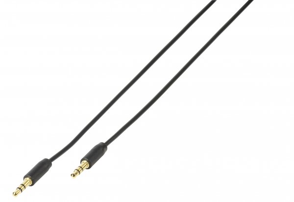 Vivanco Litteä Äänikaapeli 3.5mm uros/uros 1m