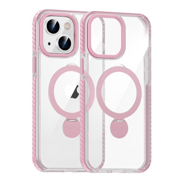iPhone 15 -kuoret sormustelineellä, MagSafe, pinkki