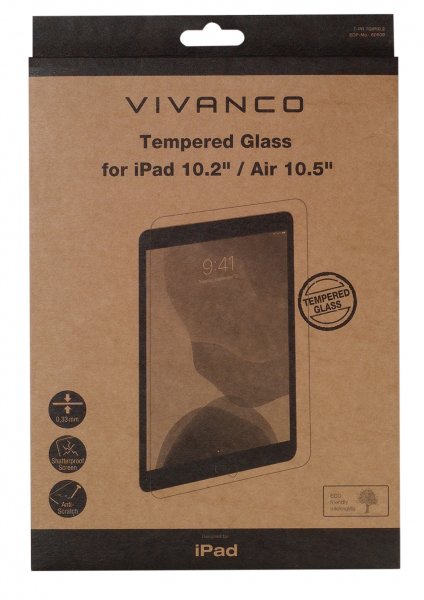 Vivanco iPad 10.2 (sukupolvi 7/8/9) Näytönsuoja Panssarilasi 9H