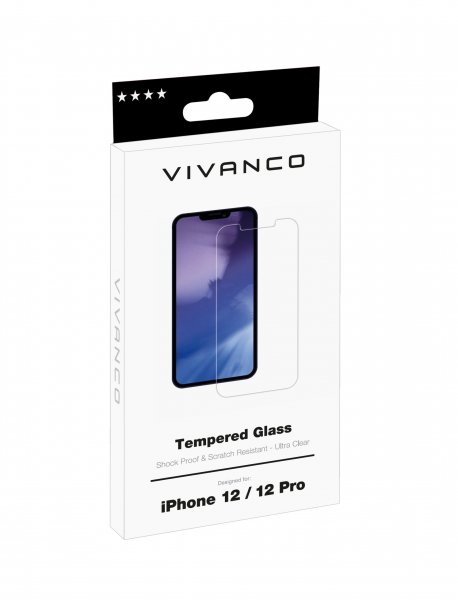 Vivanco iPhone 12/iPhone 12 Pro Näytönsuoja Karkaistu suojalasi 9H