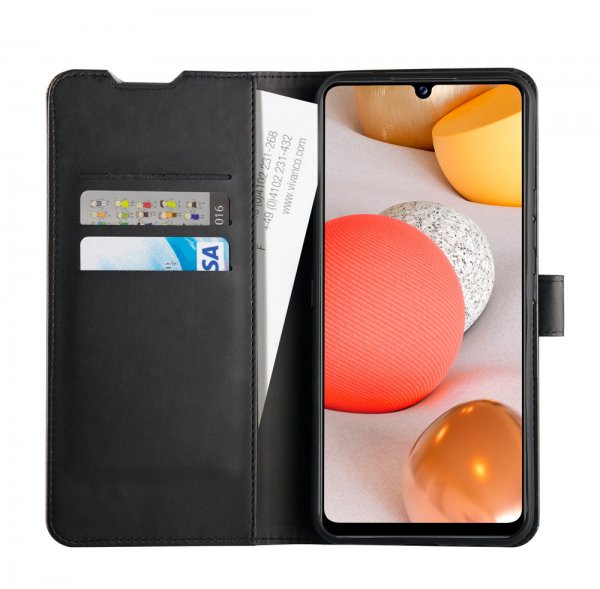 Vivanco Samsung Galaxy A42 5G Kotelo Classic Wallet Musta