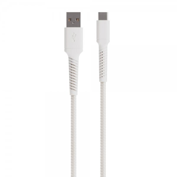 Vivanco-kaapeli Longlife punottu USB-A/USB-C 0.5m Valkoinen