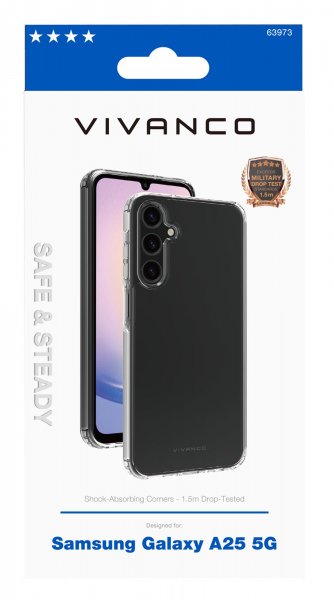 Vivanco Samsung Galaxy A25 Kuoret Safe & Steady Transparent