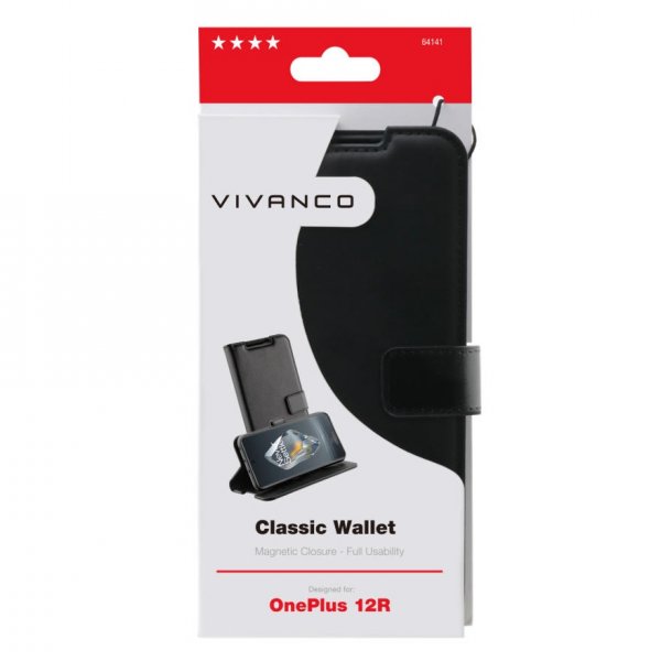 Vivanco OnePlus 12R Suojakotelo Classic Wallet Musta
