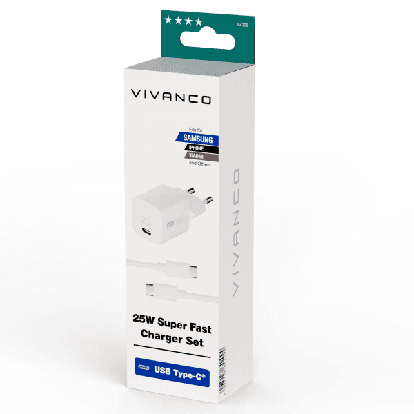 Vivanco Samsung-laturi kaapelilla 25 W Super Fast Charger Set