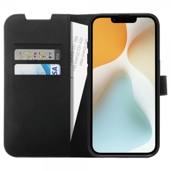 Vivanco iPhone 16./17. Classic Wallet -kotelo, musta