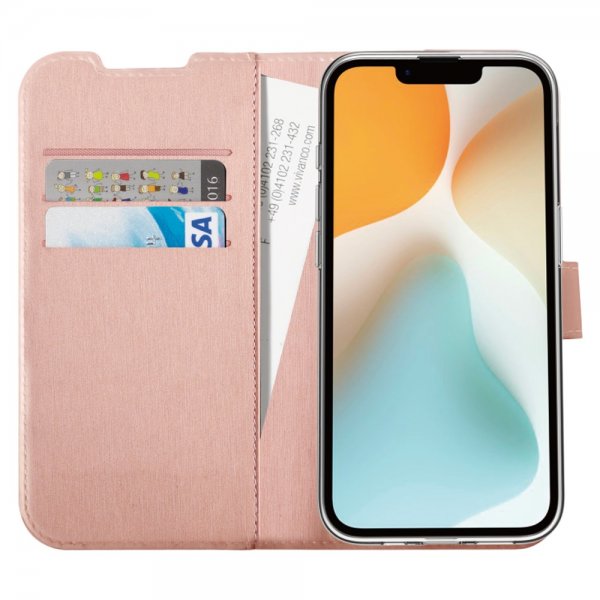 Vivanco iPhone 16e/17e Classic Wallet -kotelo ruusukulta