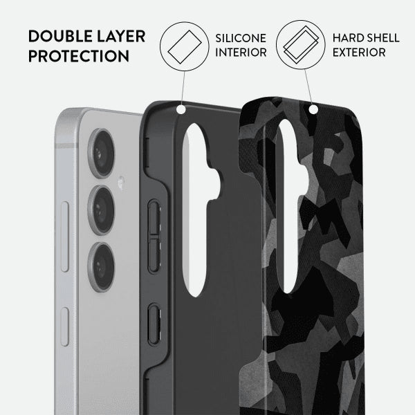 Burga Samsung Galaxy S24 Suojakuori Tough Night Black Camo