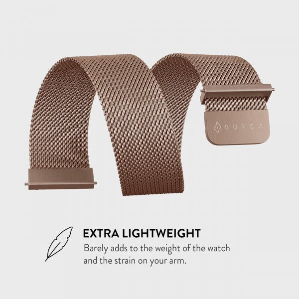 Burga Samsung Galaxy Watch 22mm Ranneke Metal Mesh Ruusukulta