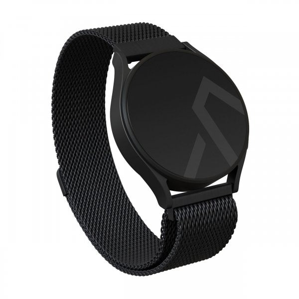Burga Samsung Galaxy Watch 22mm Ranneke Metalliverkko Musta