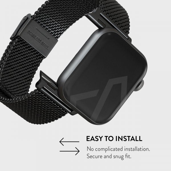 Burga Apple Watch 44/45/46mm/Ultra 49mm ranneke Mesh Elegance Musta