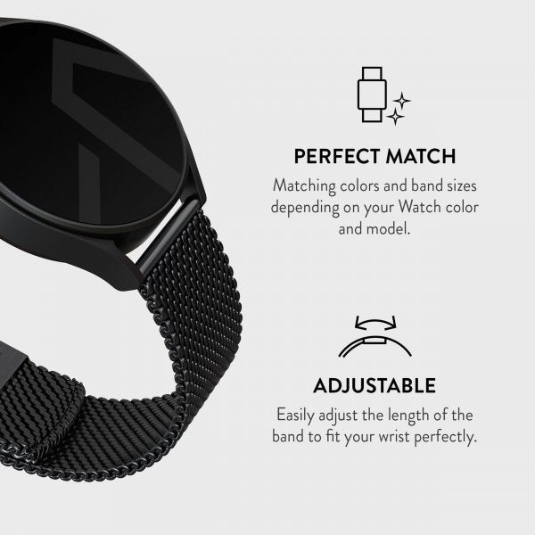 Burga Samsung Galaxy Watch 20mm Ranneke Mesh Elegance Musta