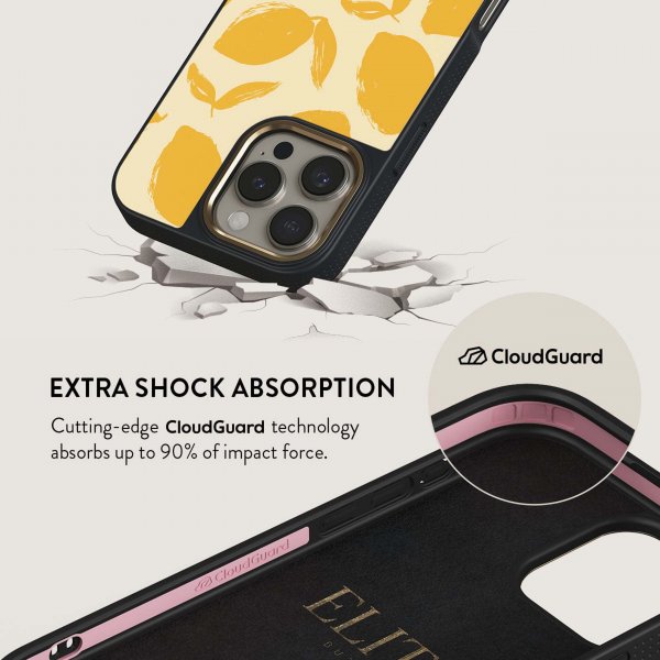 Burga iPhone 16 Suojakuori Elite Dark MagSafe Lemon Tart
