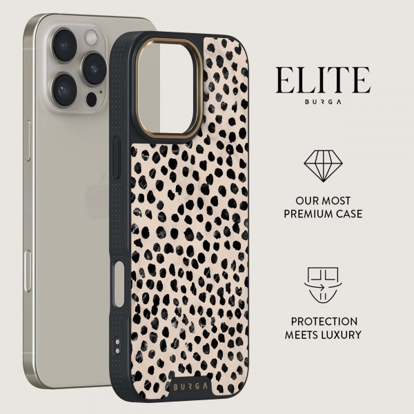 Burga iPhone 16 -suojakuori Elite Dark MagSafe Almond Latte