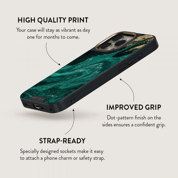 Burga iPhone 15 Pro -suojakuori Elite Dark MagSafe Emerald Pool