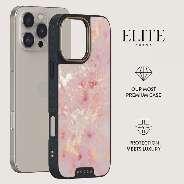 Burga iPhone 16 Plus Elite Dark MagSafe Golden Coral -suojakotelo