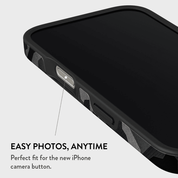 Burga iPhone 16 Suojakuori Tough Night Black Camouflage