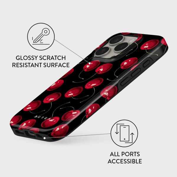 Burga iPhone 16 Pro Max -suojakuori Tough MagSafe Cherrybomb