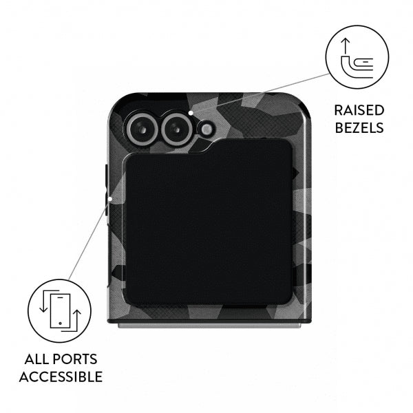Burga Samsung Galaxy Z Flip 6 Kuori Tough Night Black Camo