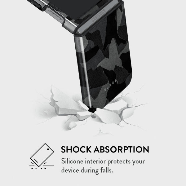 Burga Samsung Galaxy Z Flip 6 Kuori Tough Night Black Camo