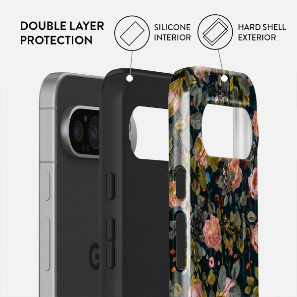 Burga Google Pixel 9/Pixel 9 Pro Kuoret Tough Bloomy Garden