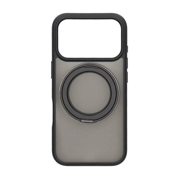 iPhone 17 Pro -suojakuori, jossa pyörivä MagSafe-jalusta, musta