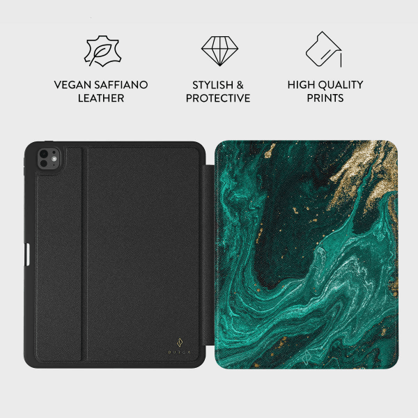 Burga iPad Pro 11 (M4/M5) -suojakotelo, Folio, Emerald Pool