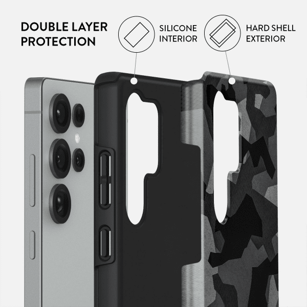 Burga Samsung Galaxy S25 Ultra Kuori Tough Night Black Camo