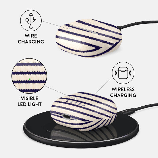 Burga AirPods 4 -kuori, Old Money -design