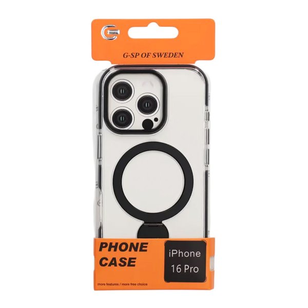 iPhone 16 Pro Kuori Sormusteline MagSafe Musta