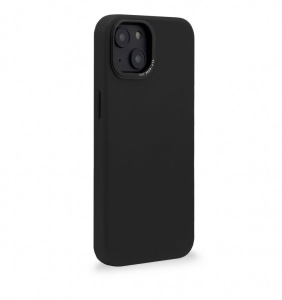 Decoded iPhone 14 Plus -kuoret, nahkainen takakansi, musta
